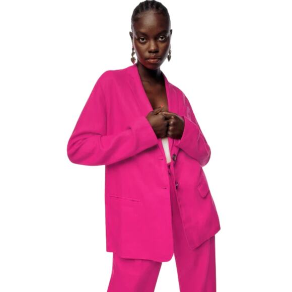 NWT Reformation Stacey Linen Blazer - Corvette Pink - XL - Picture 5 of 14